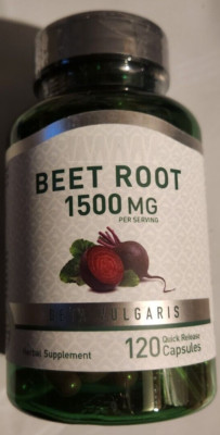 Beet Root 1500mg (per serv), 120 Quick Release Caps Gluten Free Beta Vulgaris