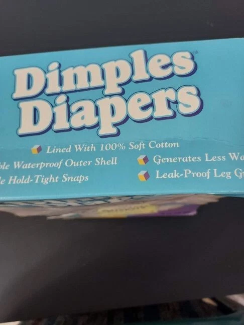 Pañales vintage con hoyuelos 4 pañales reutilizables en caja sin abrir nuevo stock antiguo Foto 2 de 4