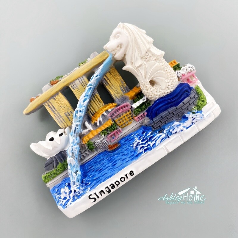 Singapore Merlion Park Tourist Souvenir 3D Resin Refrigerator