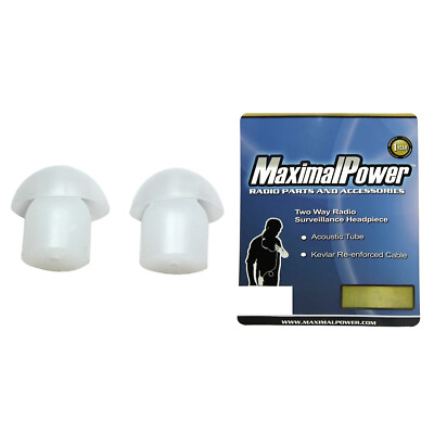 MaximalPower Clear Silicone Earpiece Ear Tip for Motorola Kenwood Two-Way Radios