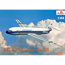 Amodel 1478 Plastic model airplane kit Scale 1:144 SE-210 "Caravelle" III