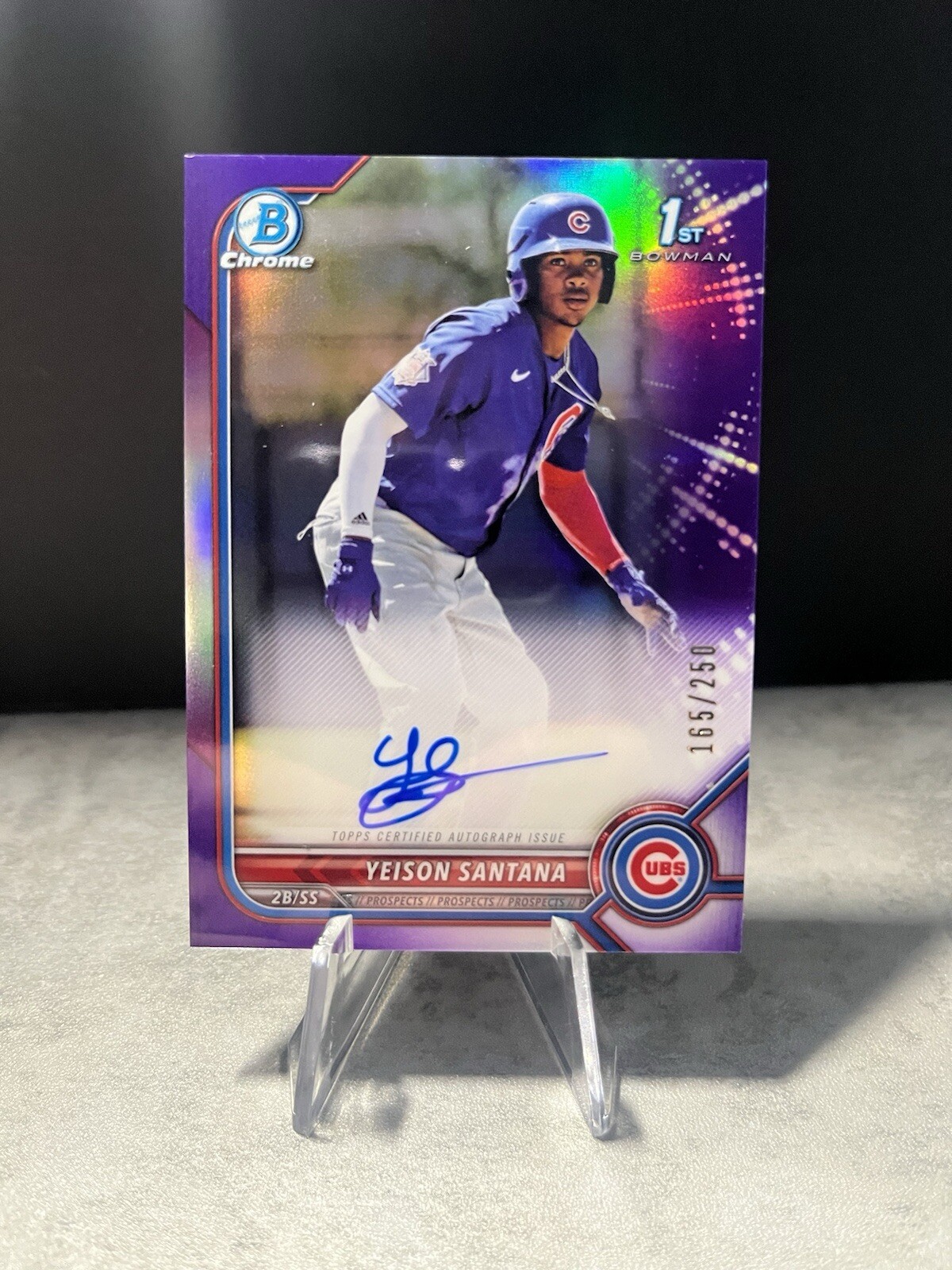 2022 Bowman Chrome #CPA-YS Yeison Santana Purple Refractor Auto /250