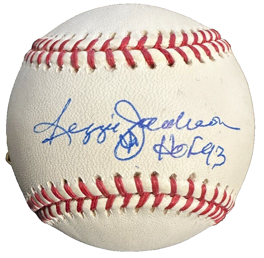 Reggie Jackson Autographed Major League Baseball W/ HOF 93 Reggie Jackson COA