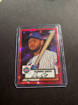 2021 Topps Chrome Platinum Anniversary Dominic Smith #394 Red Atomic #/100