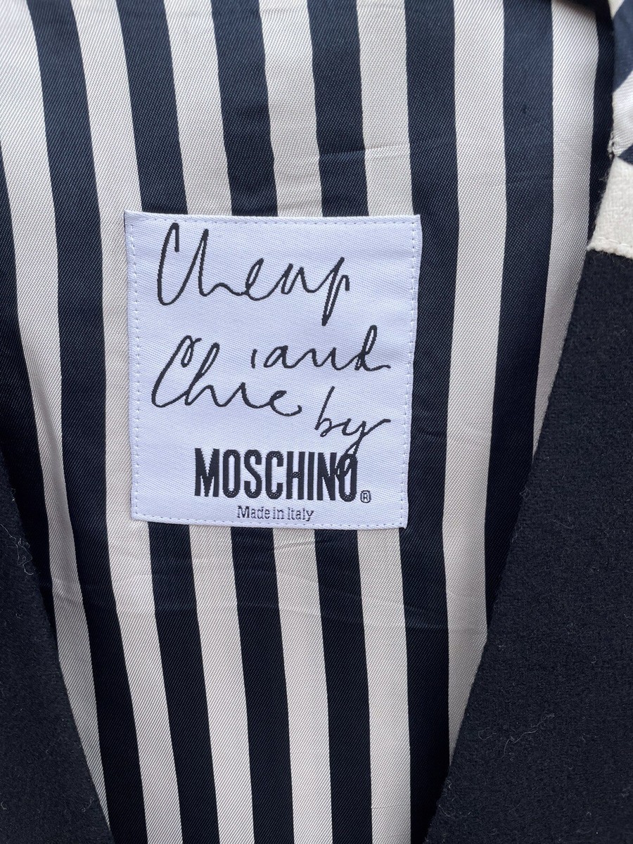 Vintage 80s 90s Cheap And Chic By Moschino Black Wool Red Heart