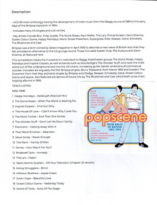 POPSCENE: BAGGY TO BRITPOP 1989-94 (4CD 2024) NEW *90 TRACKS* | eBay