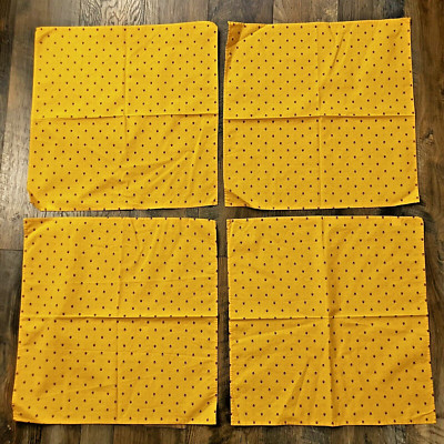 Set 4 Tissus Toselli Calisson Yellow Red Provence Cotton Napkins 18''