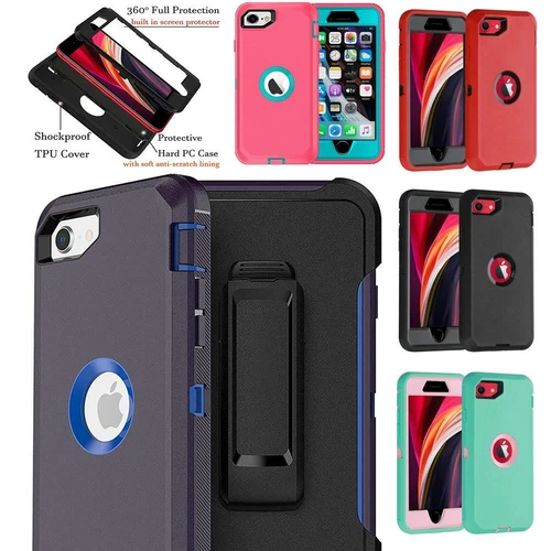 For NEW IPHONE SE 2nd GEN 2020 Armor Holster Case Cover Belt Clip Fits Otterbox