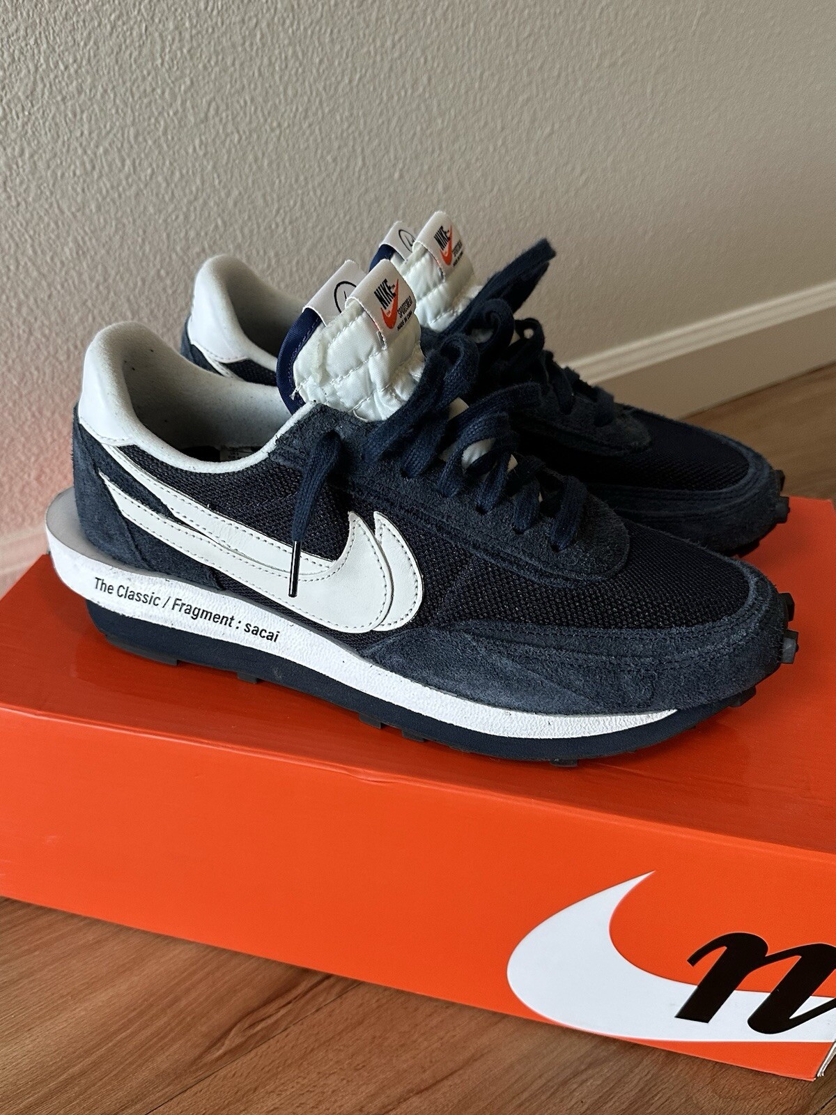 Fragment Design x Sacai X Nike LDV Waffle Low Blue Void DH2684 400 taglia 10