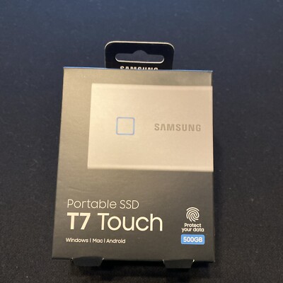 Samsung Portable T7 Touch SSD 500GB USB3.2 Gen2 Solid State Drive - MU-PC500K/WW