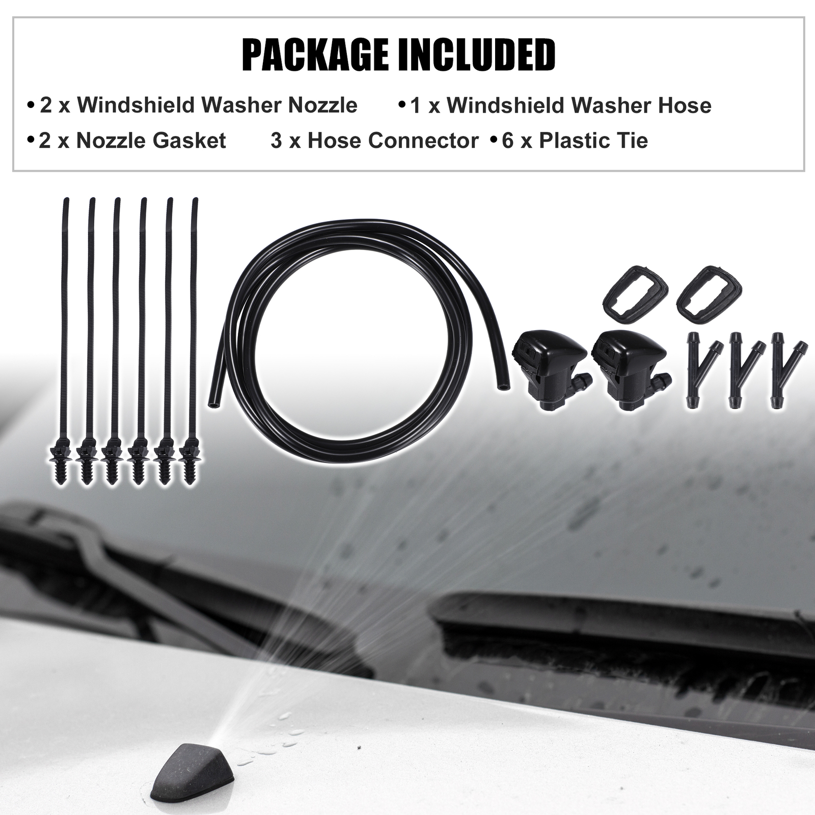 Car Windshield Washer Water Nozzle Spray Kit No.85381AE020 for Toyota