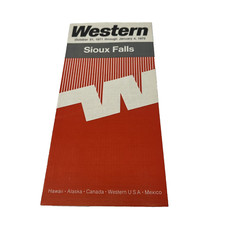 1972 Western Airlines Sioux Falls SD Flight Schedule Timetable Time Table