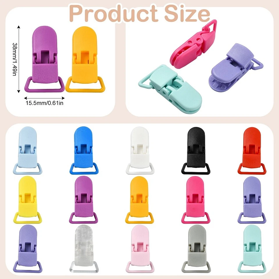 15Pcs Milk Feeder Clips Holder Plastic Pacifier Clips for Sewing Making Supplies - Image 2 of 4