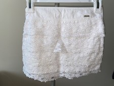 Abercrombie  Fitch Girls White Lace Mini Skirt Size M