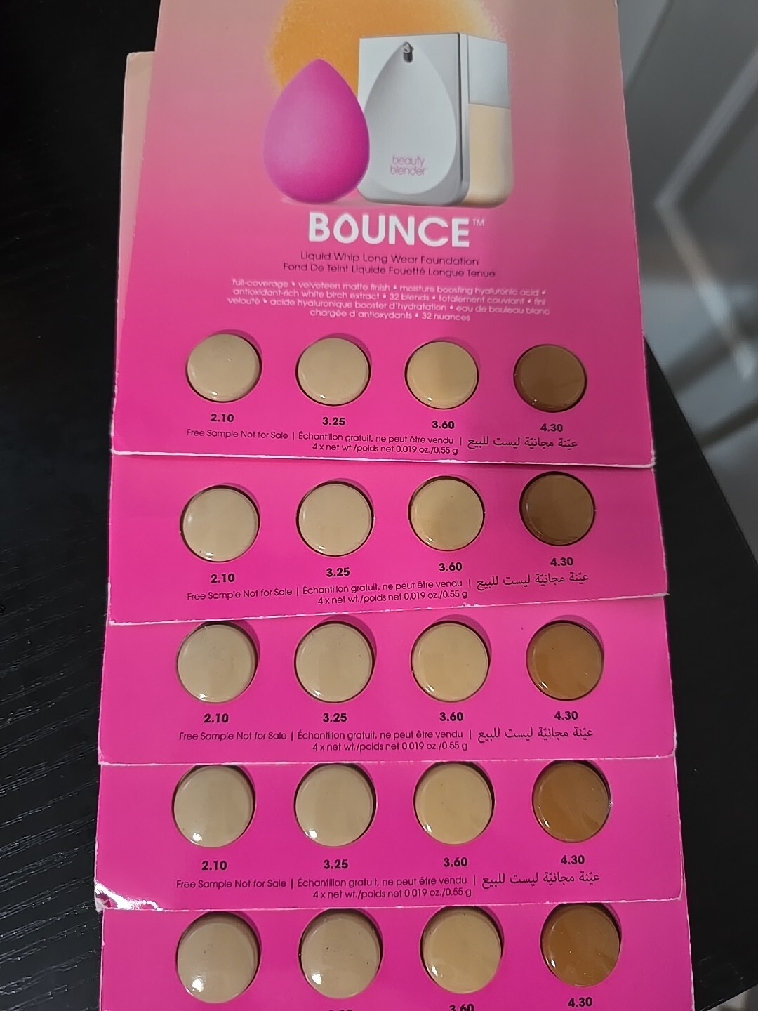 Beauty Blender Bounce Liquid Whip  Foundation Sample 2.10 3.25 3.60 4.30 New X5