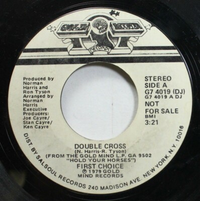 Soul Promo 45 First Choice - Double Cross / Double Cross On Gold Mind Records