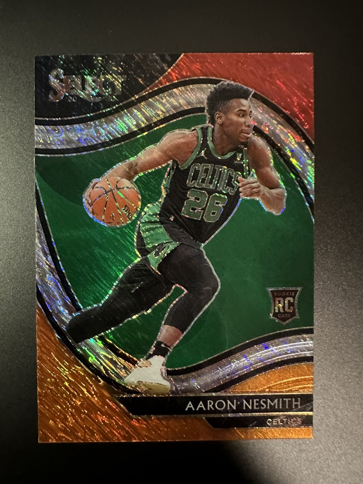 2020-21 Select Prizms Red White Orange Shimmer #287 Aaron Nesmith RC