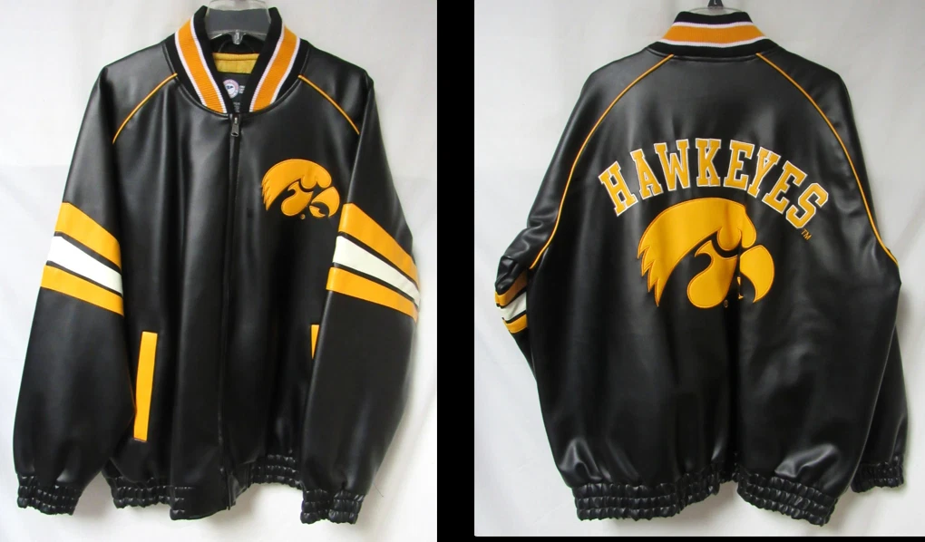 Iowa hawkeye leather clearance jacket