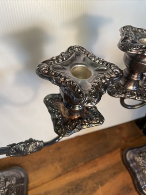 【Rogers & Bro】 ティルティングピッチャー　スタンド Candle Stick Holder Set of 2, F.b.rogers Silver Co. - Etsy
