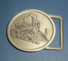 Steam Engine Locomotive Train Engine Belt Buckle by Pewter Designs, USA Made