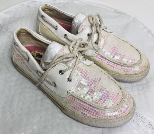 Liv And Maddie Disney Girls Youth Size 5 Sparkle Sequin Shoes White