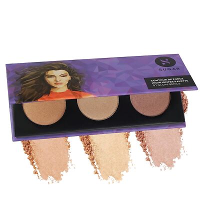 Sugar Cosmetics Contour De Force Highlighter Palette 01 Glow Genius 12gm