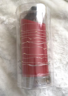 Luminara Red Remote Control Flameless Candle With Fairy Lights Pillar New