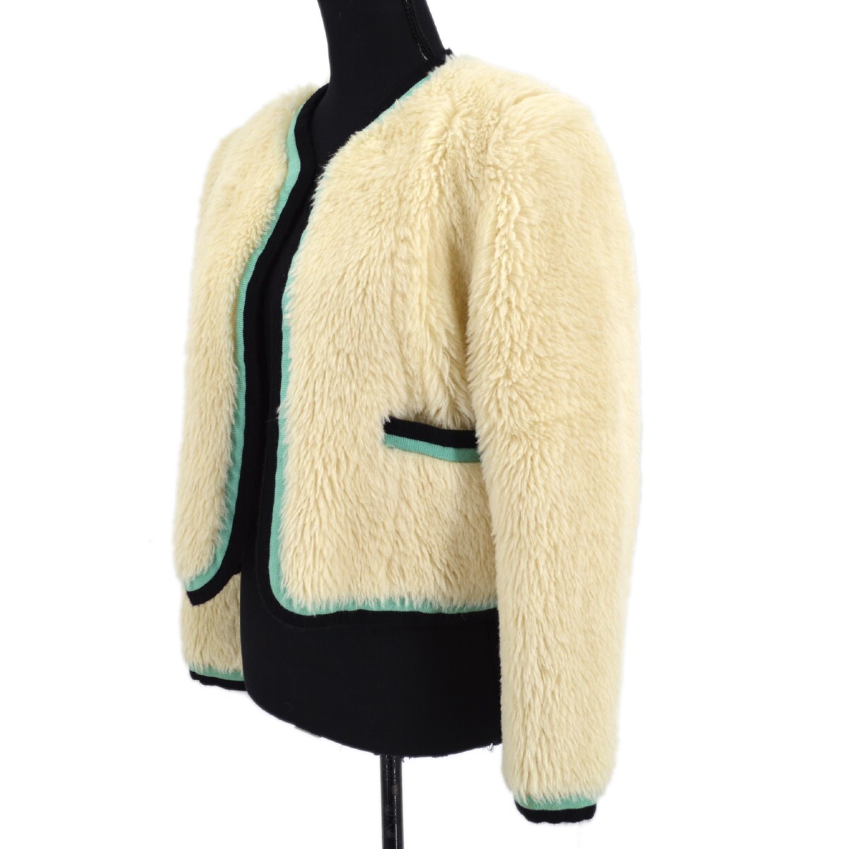 Chanel Off-white Black Fur Long Sleeve Jacket Coat 47053 | eBay Chanel Off-white Black Fur Long Sleeve Jacket Coat 47053 | eBay