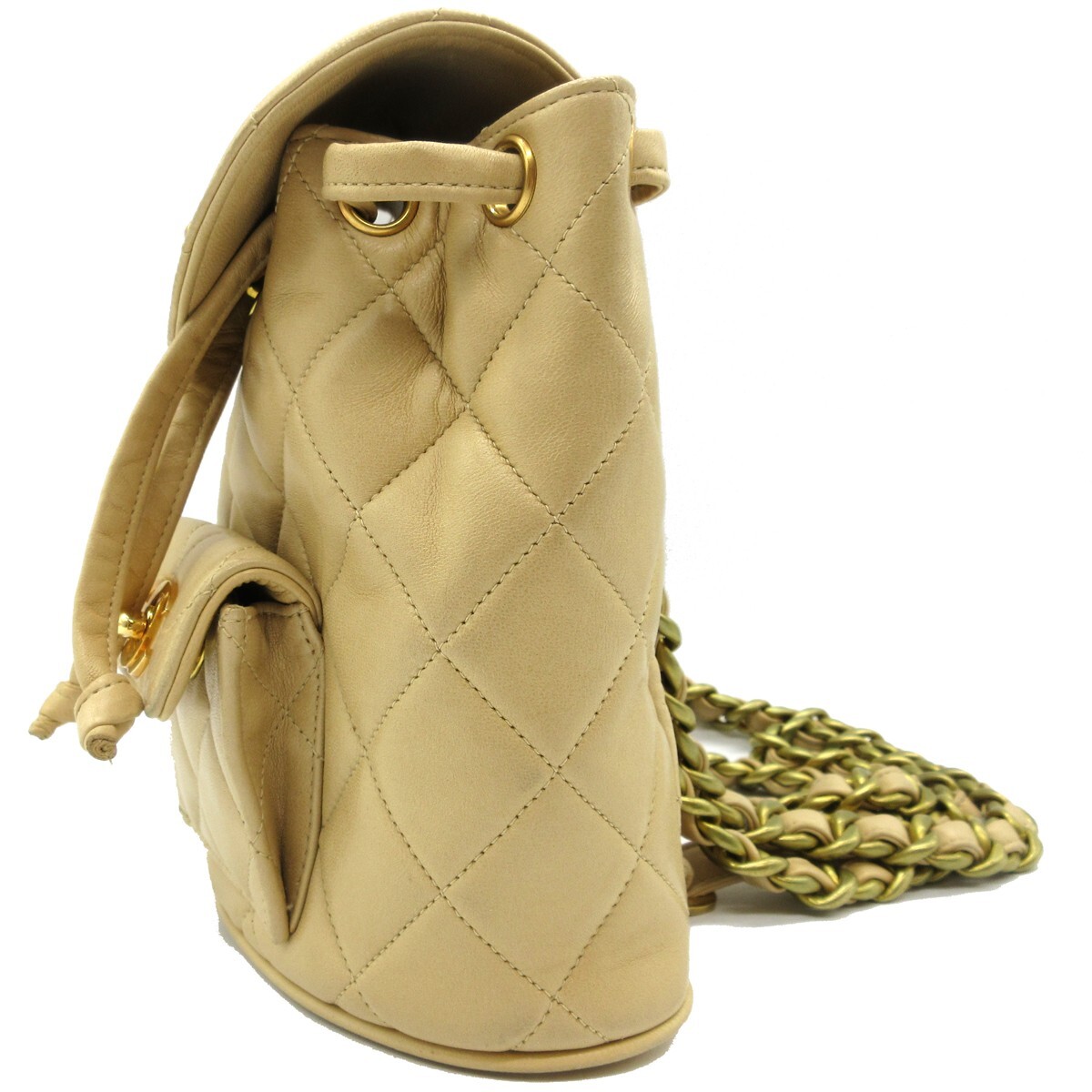 CHANEL CC Logo Matelasse MIni Chain Duma Backpack Bag Leather