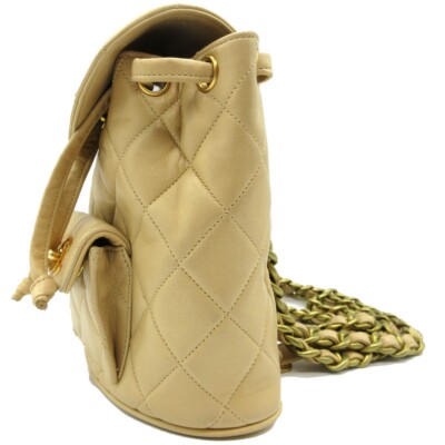 CHANEL CC Logo Matelasse MIni Chain Duma Backpack Bag Leather