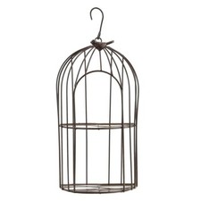 2-Plant Iron Birdcage Hanging Plant Holder Metal Wire Garden Flower Pot Basket