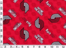 Portland Trail Blazers Basketball Logo Quilting Sewing Fabric by the Yard 371