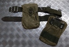 M39 Belt & Utility Pouches WW2 Pattern Heavy Canvas Vintage Army Webbing ASST