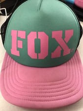 Fox Racing Co. Snapback Mesh Trucker Cap Pink Green Black Mesh
