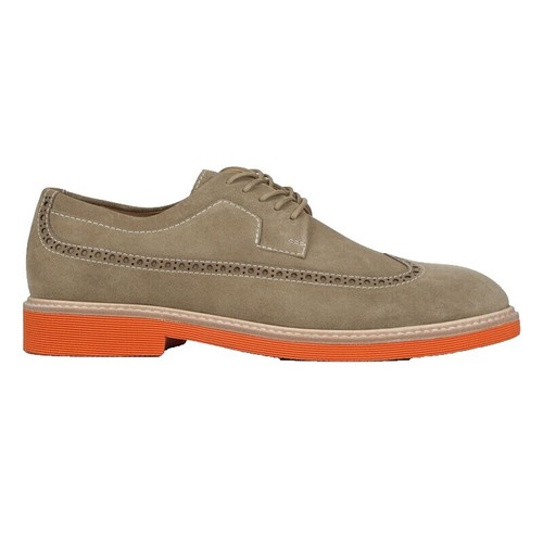 Mens Barneys New York Brown Suede Leather Wingtip Dress  display picture 3
