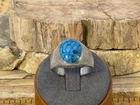 Vintage Southwest Sterling Silver Blue Turquoise  ring sz 11--1084.26