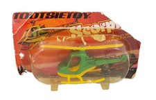 Vintage 1977 Tootsie Toy Scorpion Helicopter Green Yellow -Made in USA