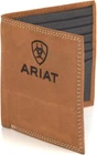 ARIAT Men's Embossed Logo Brown Leather Bifold Wallet A3548244