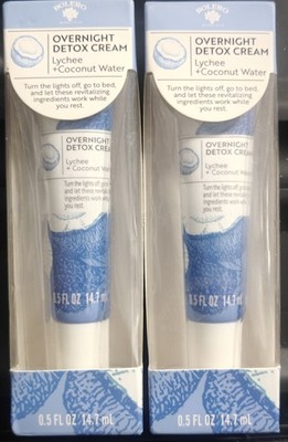 ( LOT 2) Overnight Detox Cream LYCHEE + COCONUT WATER .5 oz (14.7ml) SEALED