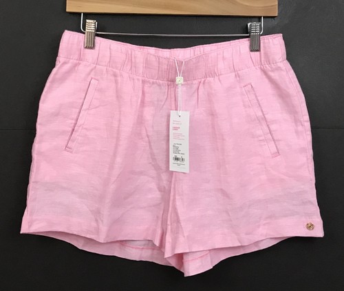NWT Lilly Pulitzer Pink Lagoon Linen Lilo Shorts Style 010404 Size M