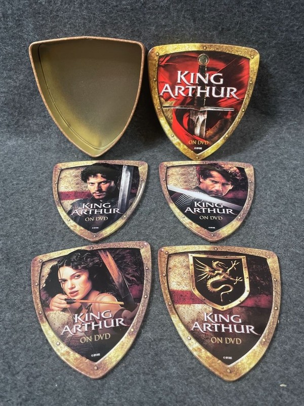 King Arthur on DVD Set of 4 Coasters Collectible Movie Promotion with Tin Box