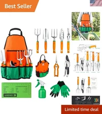Durable Aluminum Garden Tool Set: 12 Tools & Waterproof Apron Included