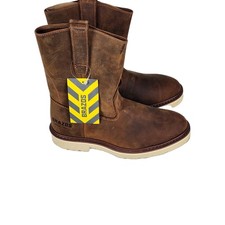 Brazos Wellington Steel‑Toe Work Boots Men's 8 Brown Leather Electrical Protect