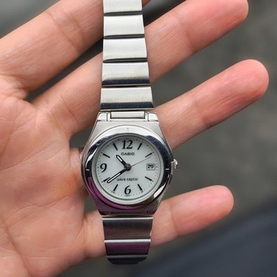 CASIO Wave Ceptor robuste Solaruhr Analog weißes Zifferblatt SS aus Japan