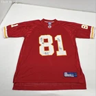 Reebok Men's Red Autographed NFL Jersey Kansas City Chiefs Trexler #81 Sz XL