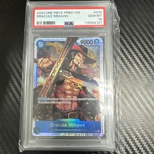 PSA 10 Gem Mint Dracule Mihawk OP01-070 Errata One Piece Romance Dawn 2022