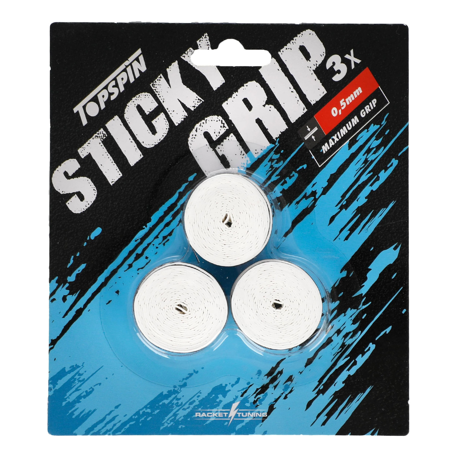 Topspin Sticky Grip 3er Pack Tennisovergrip weiß
