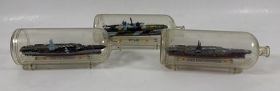 3 Galoob Micro Machines Boats in Bottle USS Enterprise Kitty Hawk & PT 448