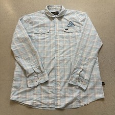 Howler Bros Shirt Mens Large Blue Plaid Snap Front Vented Fishing Western