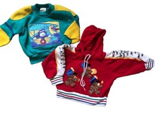 2 Vtg Toddler Sz 2t Sweatshirts Hoody Bears Color Block Pilot Music Joggles 90  s